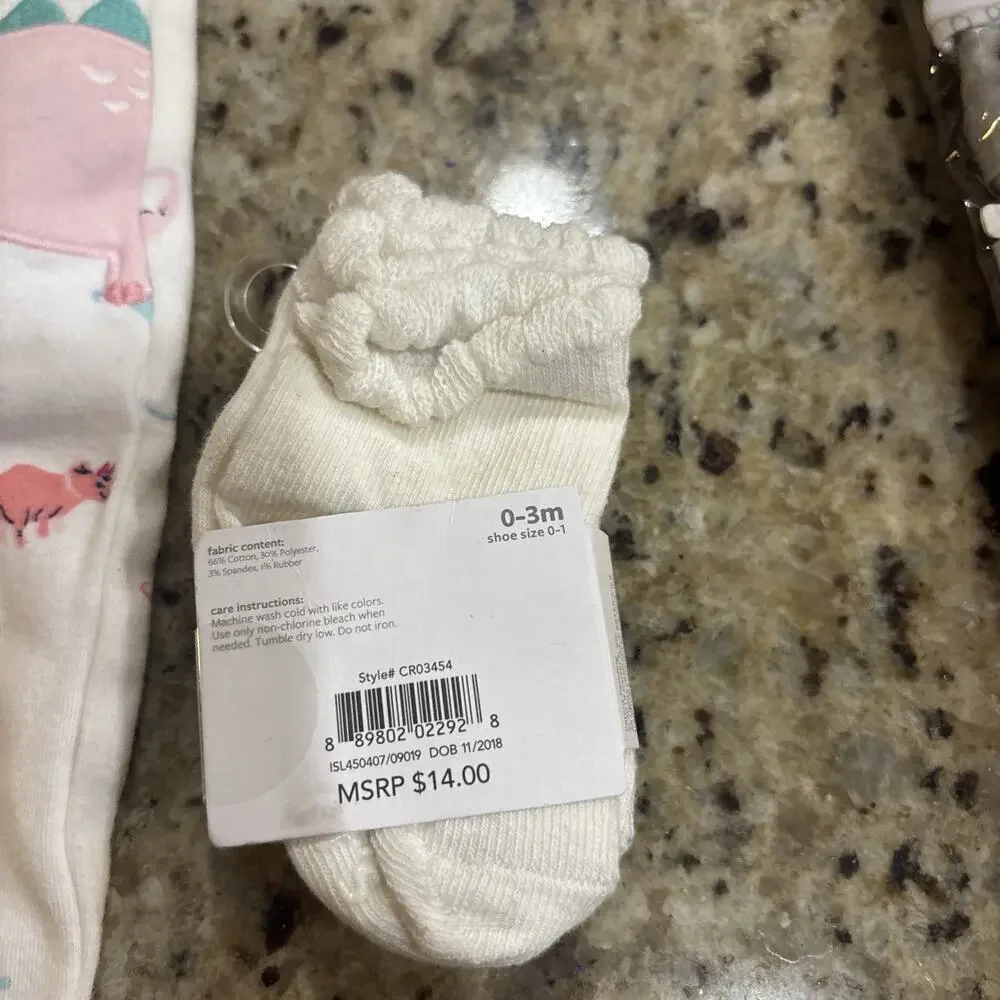 Carter's Girls Lovely Floral Bodysuit Newborn And 3 Pack Of Socks